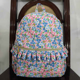 Floral Pink Blue Backpack