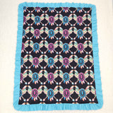 Gems Floral Blue Ruffles Black Blankets