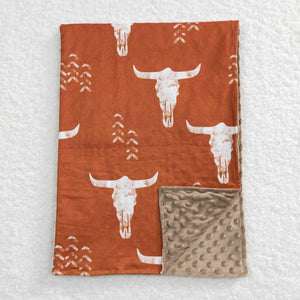 Highland Cow Orange Brown Blankets