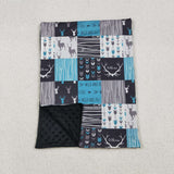 Deer Wild Free Black Plaid Blankets