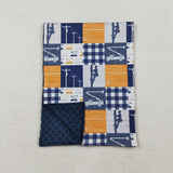 Lineman Plaid Navy Orange Blankets