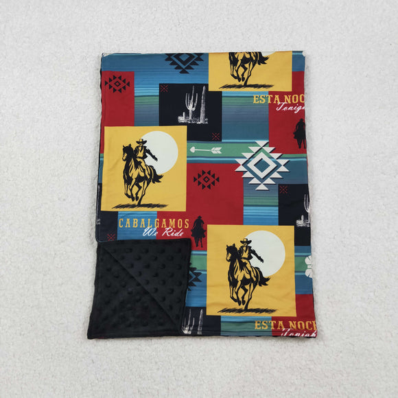 Rodeo Blue Black Blankets