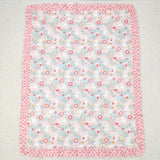 Bunny Floral Polka Dots Pink Girls Easter Blankets