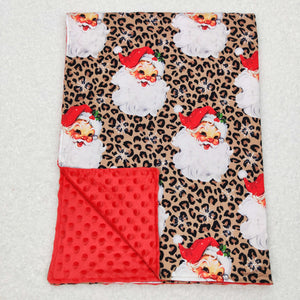 Santa Leopard Print Christmas Blankets