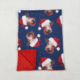Cow Red Blue Christmas Blankets