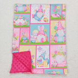 Egg Elf Bunny Pink Girls Easter Blankets