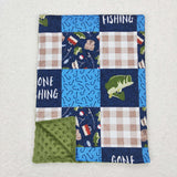 Gone Fishing Plaid Green Blankets