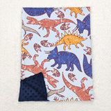 Dinosaur Navy Blankets