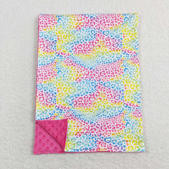 Colorful Leopard Print Hot Pink Baby Blankets