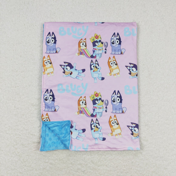 Cartoon Dogs Purple Blue Baby Blankets