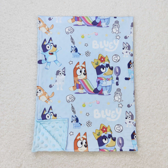 Cartoon Dogs Blue Baby Blankets