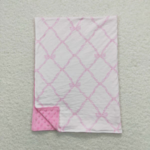 Bow Pattern Pink Baby Blankets