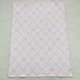 Bow Pattern Pink Baby Blankets