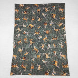 Deer Brown Green Blankets