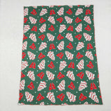 Trees Bow Pattern Red Green Christmas Blankets