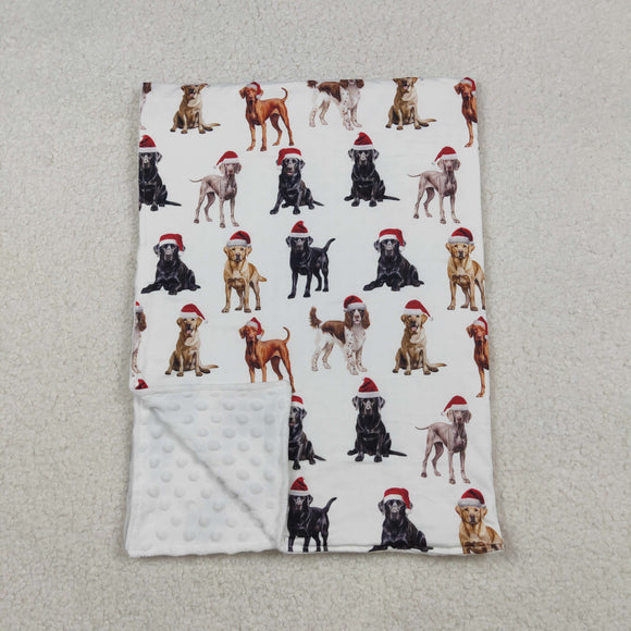 Dog White Christmas Blankets