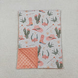 Cactus Boots Rodeo Orange Blankets