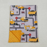 Construction Truck Yellow Gray Blankets