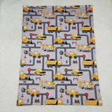Construction Truck Yellow Gray Blankets