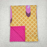 Waffle Ice Cream Hot Pink Blankets
