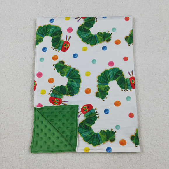 Cartoon Caterpillar Green Blankets