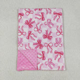 Bow Pattern Pink Plaid Blankets