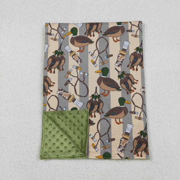 Duck Gray Stripe Green Blankets
