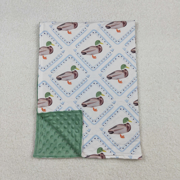 Duck Plaid Green White Blankets