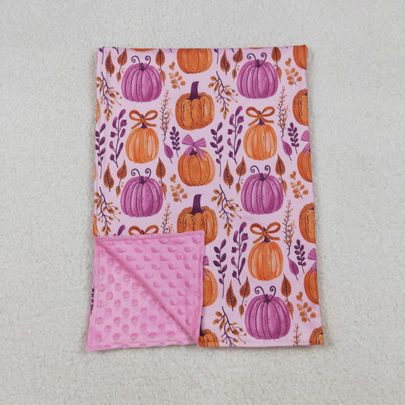 Pumpkin Bow Pattern Hot Pink Blankets