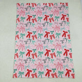 Bow Pattern Pink Christmas Blankets
