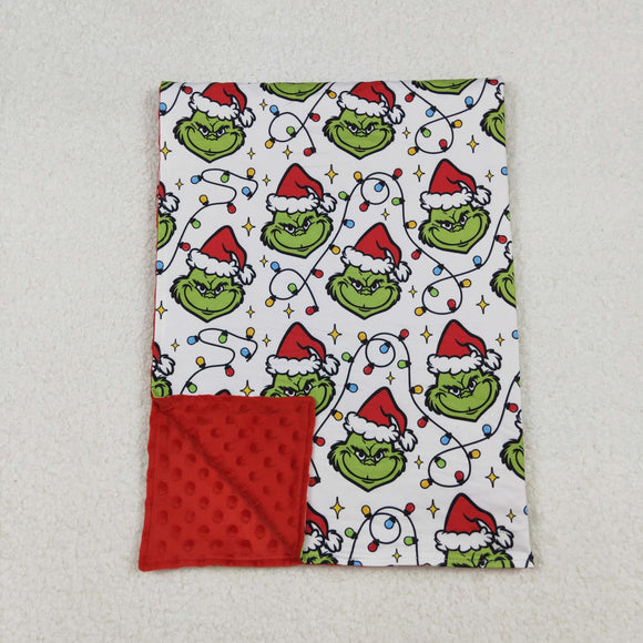 Cartoon Lights Red White Christmas Blankets