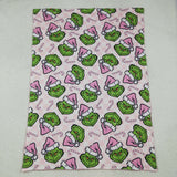 Cartoon Candy Cane Pink Plaid Christmas Blankets