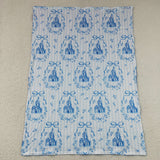 Castle Blue Bow Pattern Stripe Blankets