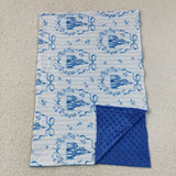 Castle Blue Bow Pattern Stripe Blankets