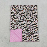 Bats Leopard Print Pink Baby Halloween Blankets