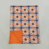 Bats Orange Gray Plaid Baby Halloween Blankets