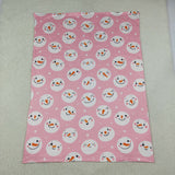 Snowman Pink Baby Christmas Blankets