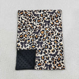 Bow Pattern Bats Leopard Print Black Baby Halloween Blankets