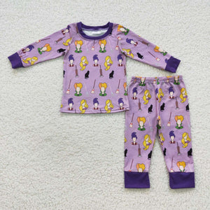 Witches Purple Girls Halloween Pajamas