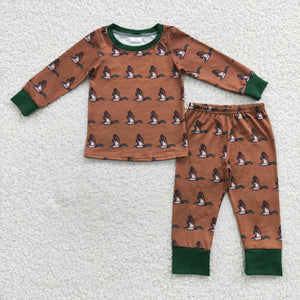 Duck Brown Green Boys Long Sleeve Pajamas