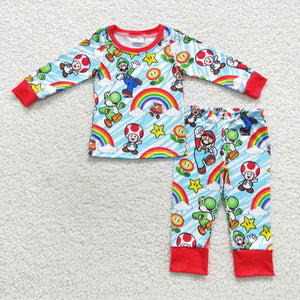 Promotional Cartoon Rainbow Boys Long Sleeve Pajamas