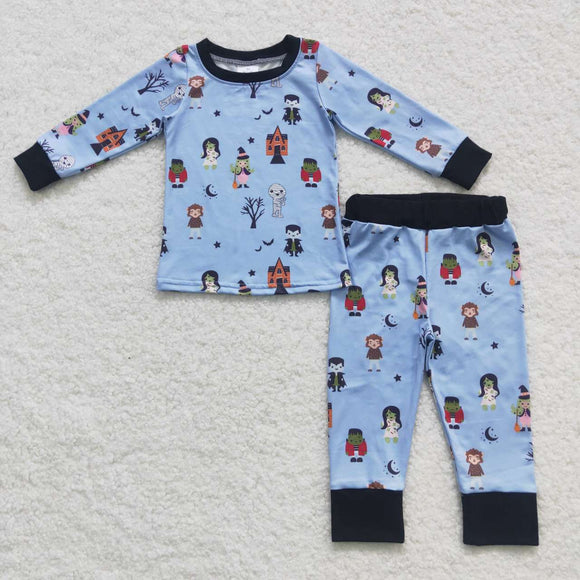 Vampires Blue Boys Halloween Pajamas