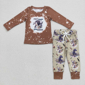 Dog Duck Brown Boys Long Sleeve+Trousers Sets