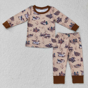 Duck Brown Boys Long Sleeve Pajamas