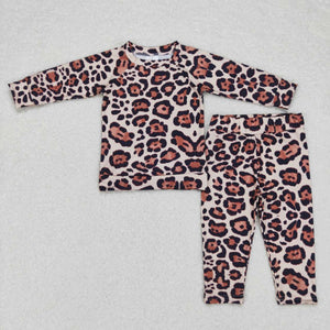 Leopard Print Boys Long Sleeve+Trousers Sets