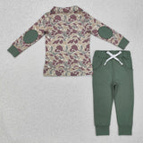 Camo Brown Green Boys Long Sleeve+Trousers Sets