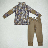 Green Camo Boys Long Sleeve+Trousers Sets