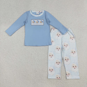 Santa Blue Boys Christmas Outfits