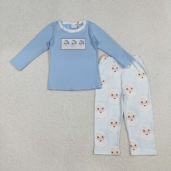 Santa Blue Boys Christmas Outfits