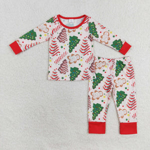 Bamboo Tree Cookie Red Boys Christmas Pajamas